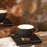 Ensemble de tasses à café pour 2 personnes Karaca Art Déco Noir Noir